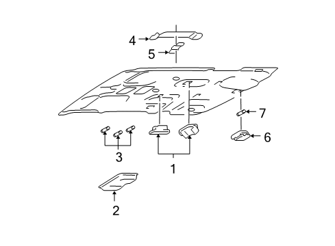 2003 Ford Expedition Interior Lamps Overhead Lamp Diagram for 2L1Z-13A702-AAA