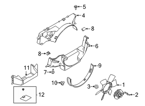 2021 Ford F-150 Cooling System, Radiator, Water Pump, Cooling Fan Lower Shield Diagram for JL3Z-8146-B