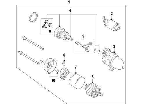 2008 Kia Amanti Starter Bracket Assembly-Starter Diagram for 361113C100