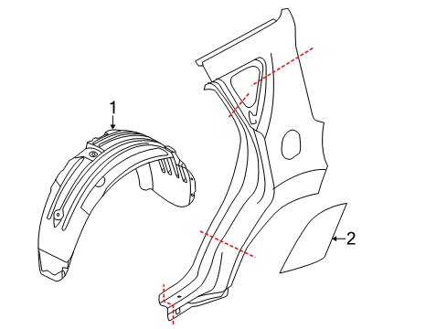 2016 Kia Soul EV Exterior Trim - Quarter Panel Guard Assembly-Rear Wheel Diagram for 86821E4000