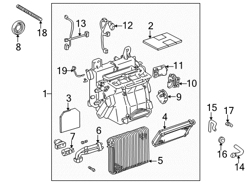 2002 Lexus IS300 Air Conditioner Unit Sub-Assy, Heater Radiator Diagram for 87107-53030