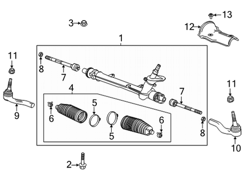 2020 Buick Encore GX Steering Column & Wheel, Steering Gear & Linkage Gear Assembly Nut Diagram for 11548414