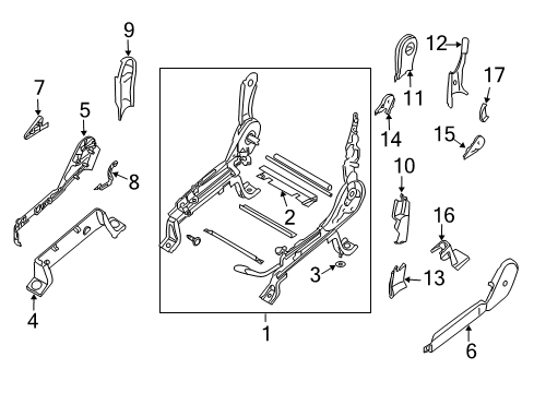 2010 Nissan Armada Power Seats Knob-Reclining Device Diagram for 87418-ZQ00A