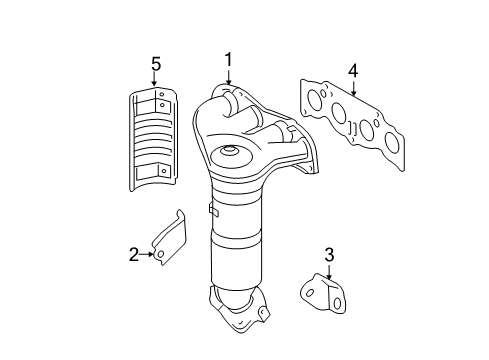 2009 Toyota Camry Exhaust Manifold Exhaust Manifold Stay Diagram for 17118-28070