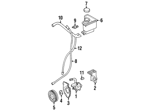 1998 Mercury Mystique P/S Pump & Hoses, Steering Gear & Linkage Return Hose Diagram for F8RZ3A713EA