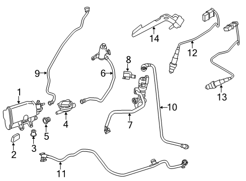 2016 BMW 320i EGR System Fuel Tank Breather Line Diagram for 13907601515