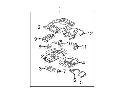2006 Chevrolet Trailblazer Overhead Console Switch Asm, Body Side Rear Window Diagram for 19244663