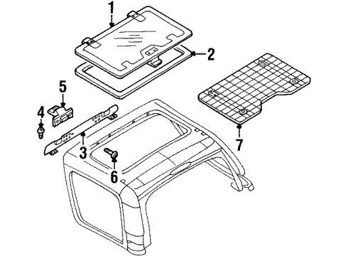 1999 Isuzu Amigo Sunroof Screw Hinge, Sunroo Diagram for 8-97174-620-0