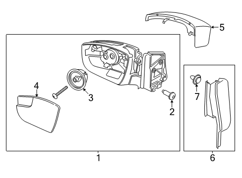 2017 Ford Escape Mirrors Mirror Cover Diagram for GJ5Z-17D743-AA