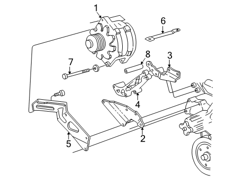 1994 Dodge B350 Alternator ALTERNATOR Engine Diagram for 53008647