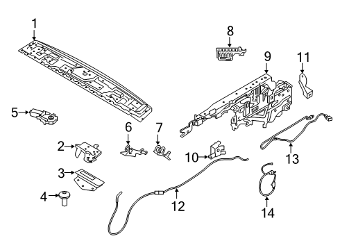 2021 BMW 840i xDrive Convertible Top HYDRAULIC CYLINDER, TAILGATE Diagram for 51247492521