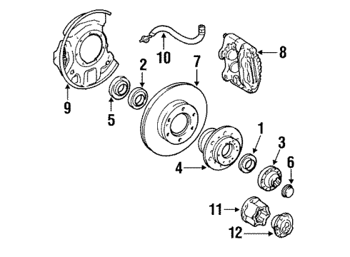 1992 Toyota Pickup Hydraulic System Cylinder Assy, Disc Brake, LH Diagram for 47750-35050