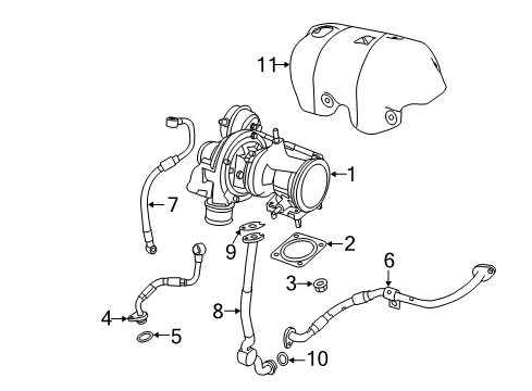 2018 Jeep Renegade Turbocharger Tube-Oil Feed Diagram for 68322704AA