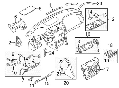 2019 Nissan Armada Cluster & Switches, Instrument Panel Finisher-Instrument Diagram for 68411-1LA0A