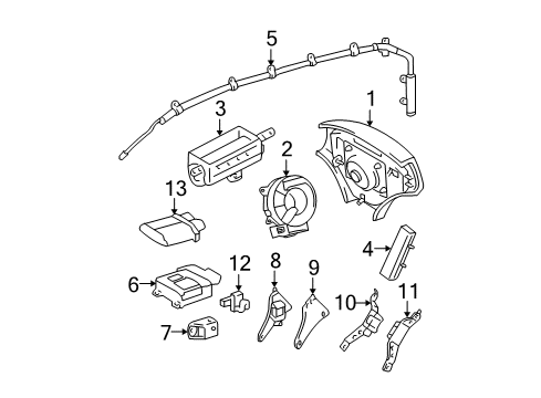 2003 Lexus ES300 Air Bag Components Sensor Assembly, Air Bag Diagram for 89170-33350