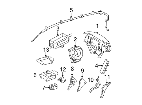 2005 Lexus ES330 Air Bag Components Sensor Assy, Side Air Bag, RH Diagram for 89860-33110