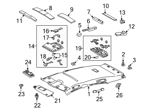 2010 Lexus RX450h Bulbs Pad, Roof Silencer, Center Diagram for 63345-48060