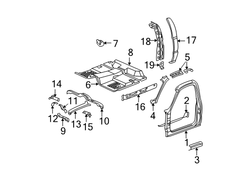 2007 Chevrolet Silverado 3500 Classic Uniside Panel-Rocker Inner Diagram for 22777183