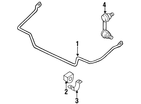 1990 Nissan 300ZX Stabilizer Bar & Components - Front Bracket-STABILIZER Mounting Diagram for 54614-33P00