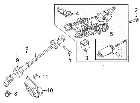 2018 Ford Police Interceptor Utility Steering Column & Wheel, Steering Gear & Linkage Seal Diagram for BG1Z-3D677-A