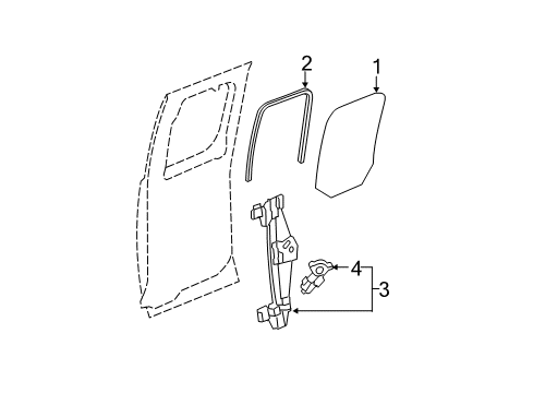 2013 GMC Sierra 2500 HD Rear Door Window-Rear Side Door Diagram for 10370904