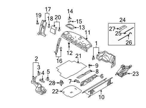 2000 Nissan Sentra Interior Trim - Rear Body Clip Diagram for 01553-09361
