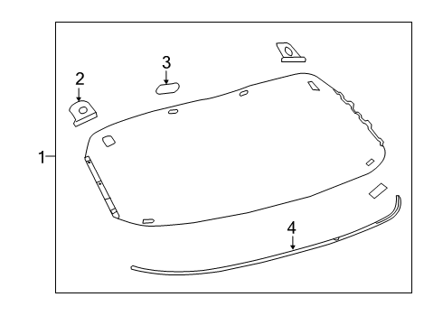 2021 Lexus RX350L Glass - Lift Gate SPACER, Back Window Diagram for 64819-48070