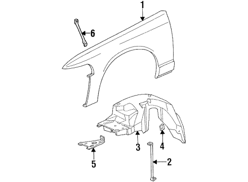 1993 Ford Crown Victoria Fender & Components Fender Diagram for F2AZ16005A