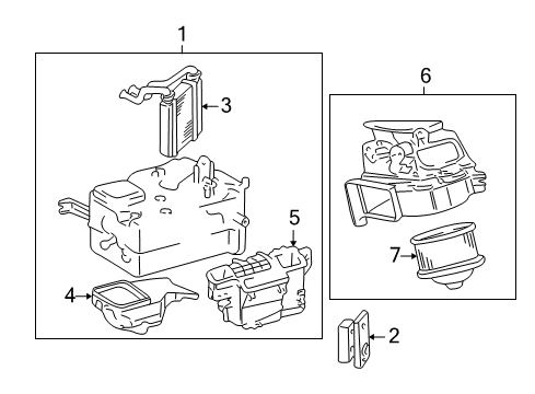 2002 Toyota MR2 Spyder Heater, Blower Motor & Fan Unit Sub-Assy, Heater Radiator Diagram for 87107-17100