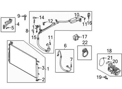 2022 Hyundai Tucson A/C Condenser, Compressor & Lines O-Ring Diagram for 97690-34650