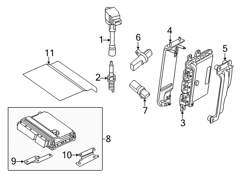 2011 Nissan Altima Powertrain Control Bracket-Control Unit Diagram for 23714-JA80A