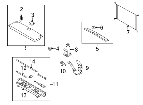 2009 Kia Borrego Interior Trim - Rear Body Bolt Diagram for 11415-06163