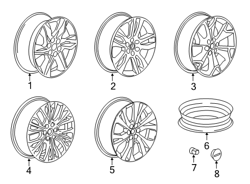 2019 Chevrolet Blazer Wheels Wheel, Alloy Diagram for 42438054
