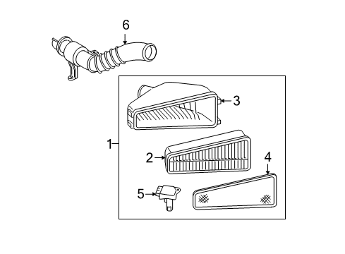 2005 Toyota Tundra Powertrain Control Air Hose Diagram for 17882-AD010