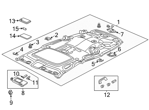 2012 Honda CR-V Interior Trim - Roof Base (Max Ivory) Diagram for 34252-S5A-003YC