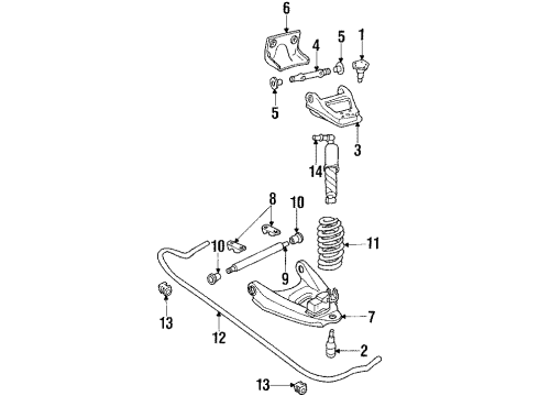 1984 GMC K3500 Front Suspension Components Arm Asm-Steering Knuckle Lower Control-RH Diagram for 14026592