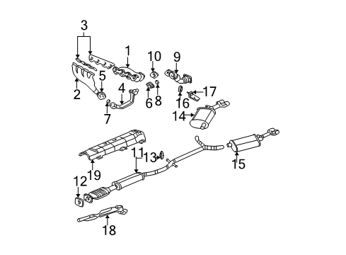 2000 Cadillac DeVille Exhaust Components Shield-Oxygen Sensor Wiring Harness Diagram for 25910637