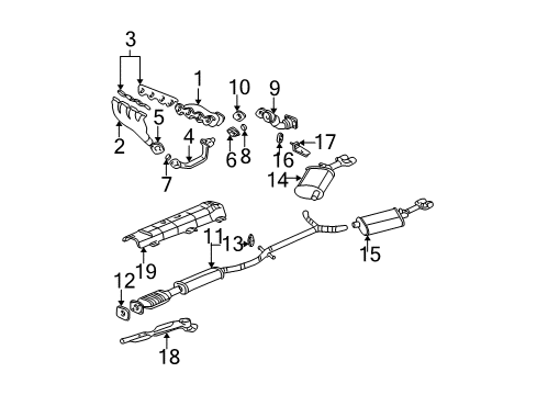 2000 Cadillac DeVille Exhaust Components Cross Over Seal Diagram for 1647558