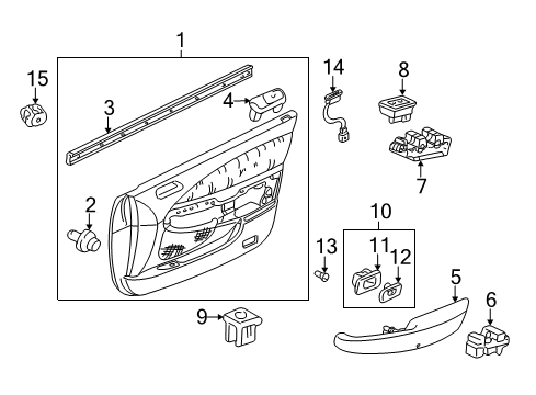 2002 Acura TL Front Door Switch Assembly, Remote Control Mirror (Chamois Gray No. 3) Diagram for 35190-S0K-A01ZA