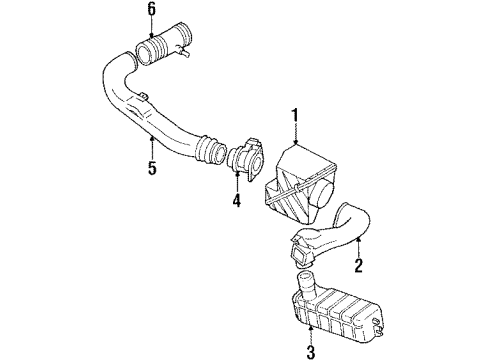 1990 Nissan 240SX Powertrain Control Hose-Air Cleaner Diagram for 16578-40F05