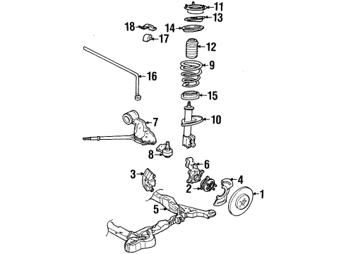 1990 Buick Reatta Front Brakes Front Wheel Bearing Diagram for 7470585