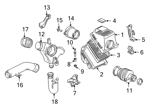 1995 Acura NSX Air Intake Tube, Air Flow Diagram for 17225-PR7-A31