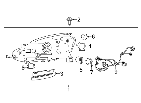 2019 Nissan Sentra Bulbs Driver Side Headlight Assembly Diagram for 26060-5UD5A