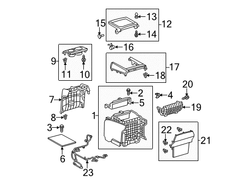 2011 Toyota Sienna Center Console Upper Cover Diagram for 58818-08010-B0