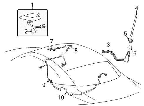 2015 Lexus IS250 Antenna & Radio GPS Antenna Nut Diagram for 86396-47010