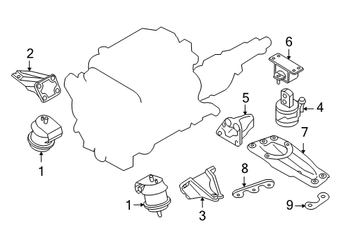 2011 Infiniti FX50 Engine & Trans Mounting Bracket-Engine Mounting, LH Diagram for 11233-1CA0A