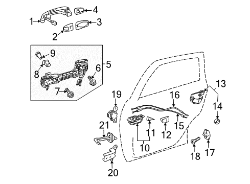 2010 Toyota Prius Rear Door Door Check Diagram for 68630-47030