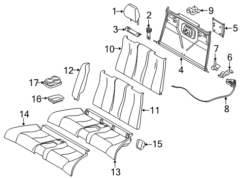 2015 BMW 228i xDrive Rear Seat Components Seat Upholstery Diagram for 52207315732