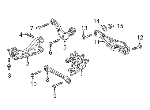 2019 Honda Civic Rear Suspension Components, Lower Control Arm, Upper Control Arm, Ride Control, Stabilizer Bar Trailing Arm Complete, L Diagram for 52365-TBA-A10