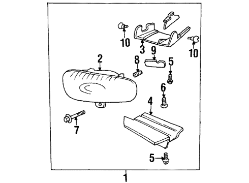 1997 Pontiac Firebird Front Lamps - Fog Lamps Lamp Pkg, Front Fog*Left Hand* Diagram for 12369006